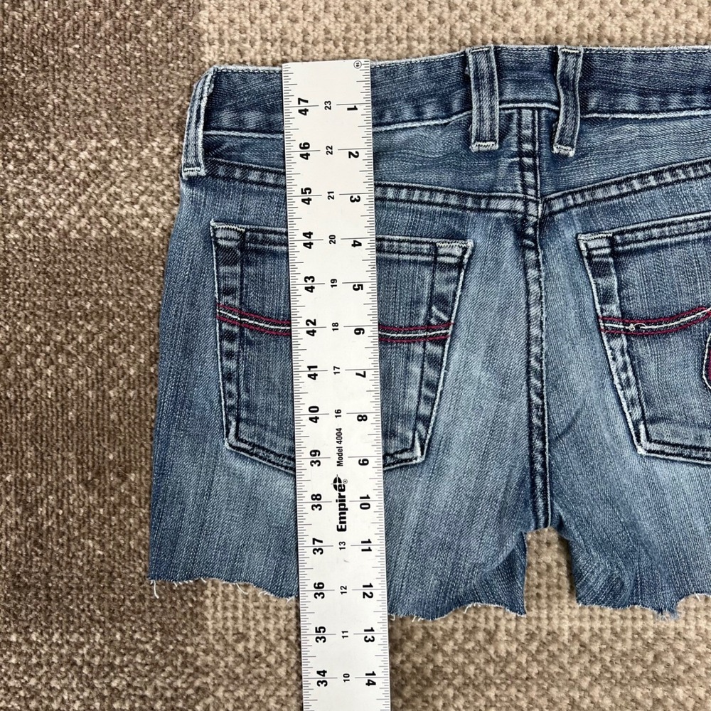 Vintage Lucky Brand Women Size 4 27 Denim Jean Shorts Distressed Frayed Blue - Picture 10 of 10